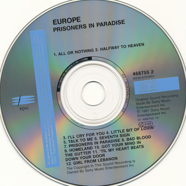Europe  Prisoners In Paradise : CD